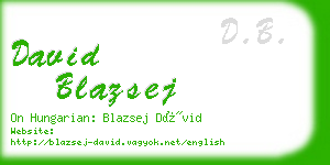 david blazsej business card